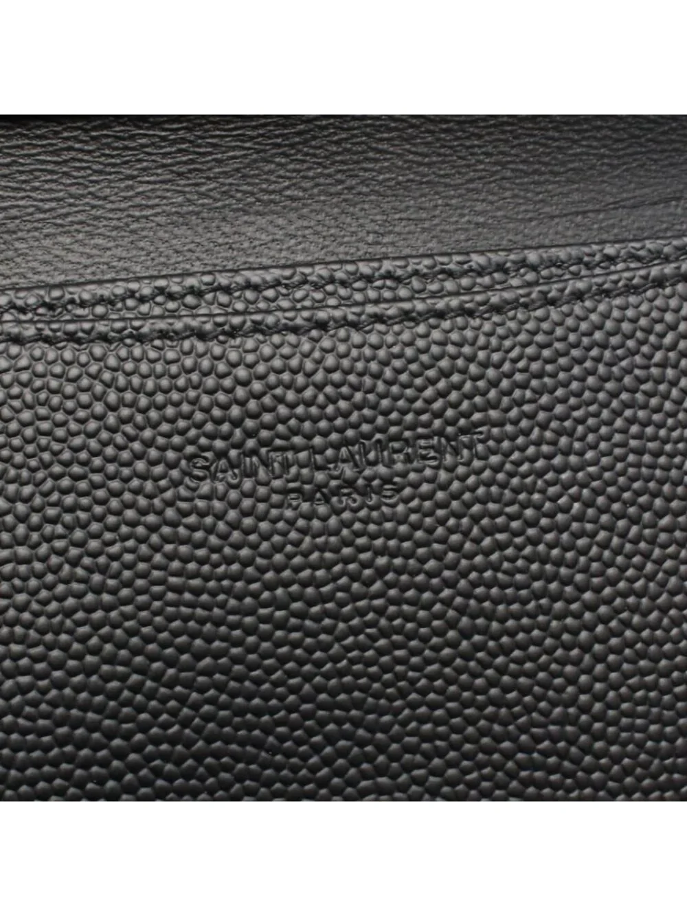 Saint Laurent Paris Card Slot Black Leather